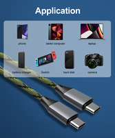 Nuevo Cable USB-C de Carga Rápida 5A 100W con Cubierta de Nailon Trenzado para iPhone 15, Computadora y Auriculares - Transferencia de Datos de 10Gbps