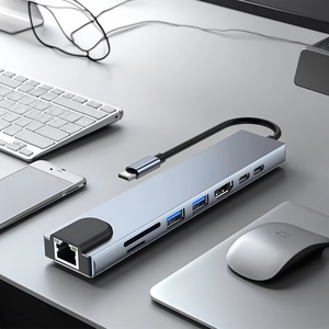 Hub adaptor Multi-port USB Tipe C, Hub pengisian daya PD Multi-port 8-in-1 USB Tipe C Hub dengan 4K HDTV HDMI USB 3.0 SD - Product Image 3