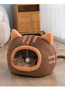 Bonito diseño, sensación Popular, forma de gato cálido, casa semicerrada, casa pequeña para esconder mascotas, cama única para perros - Product Image 3