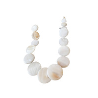 Collar de Cuentas Circulares de Concha de Alta Gama para Mujer, Estilo Resort, Minimalista, Cadena de Clavícula, Artístico, Versátil