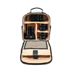 Dslr 노트북 캠코더 백팩 무료 샘플 대용량 야외 여행 가죽 FRID 카메라 가방