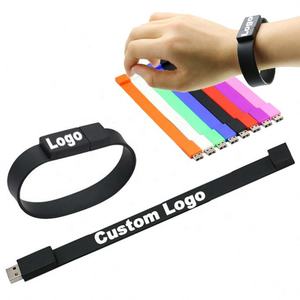 Hot <b>Sale</b> Customized Color & Logo Silicone USB <b>Flash</b> Drive Wristband Promotional Advertising Gift Football Wristband - Product Image 1