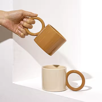Tasse à café en porcelaine pour filles avec anse, compatible lave-vaisselle et micro-ondes, design contemporain, couleur/taille personnalisable pour la maison, le bureau, les mariages