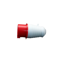 Prise et fiche électriques industrielles HFE HF-015 IP44 380V 16A 3P+N+E 5 broches en nylon rouge PA