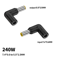 Pour alimentation pour ordinateur portable D.ell/H.P, 7.4*0.6mm grand port à petit port 4.5*3.0mm convertisseur 240W adaptateur charge pour ordinateur portable