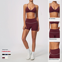 Fabricant d'articles de sport à faible MOQ – Tenues de fitness pour femmes avec bordures contrastées, anti-transpiration, résistantes aux squats, pour yoga et entraînement – OEM