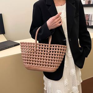 Sacs à main en PVC tissé tendance, sacs fourre-tout en PVC pour femme, sacs fourre-tout imperméables pour les voyages en plein air, la plage et le shopping - Product Image 3