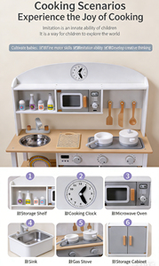 Ensemble <span class=keywords><strong>de</strong></span> cuisine en bois Zongheng gris pour jeux <span class=keywords><strong>de</strong></span> <span class=keywords><strong>rôle</strong></span> et <span class=keywords><strong>de</strong></span> simulation, avec ustensiles <span class=keywords><strong>de</strong></span> cuisson, pour garçons et filles d'âge préscolaire - Vente en gros - Product Image 3