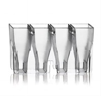 Cuvette d'échantillonnage de spécimen clair en plastique pour coagulomètre American Pacific 4 trous
