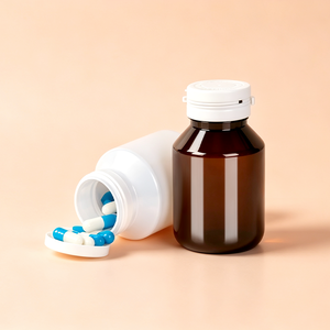 Flacon en PET épais avec bouchon à ouverture facile, 120 ml, emballage plastique pour capsules de vitamines - Product Image 2