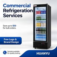 Réfrigérateur vertical commercial 800L en acier inoxydable 201, sans givre, pour boissons, avec porte verrouillable et affichage numérique