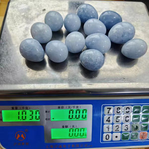 Œuf ovale en cristal de calcite bleue de haute qualité en gros, pierre de guérison spirituelle Reiki pour la décoration de Pâques et cadeau d'anniversaire - Product Image 5