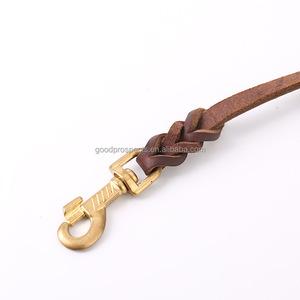 Vendita calda <span class=keywords><strong>Custom</strong></span> guinzaglio per cani in vera pelle per cane regolabile fibbia guinzaglio per animali domestici con fibbia in ottone in pelle pieno fiore - Product Image 2