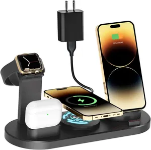 Trending products 2023 new arrivals Wireless Charger Stand 4 in 1 Wireless Charging Station for iPhone 14 AirPods Pro for Watch