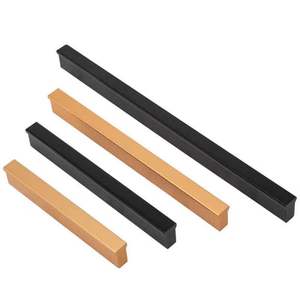 Modern Minimalist Cabinet Handles 1M Long Solid Thick <b>Black</b> Gold Color Drawer Wardrobe <b>Door</b> Hardware - Product Image 4