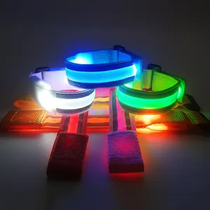 Pulseira luminosa de led para amantes, bracelete com 15 cores mistas que brilham no tecido de poliéster com controle dmx