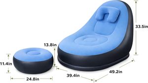 Sofá Inflable, Sillones, Reposapiés, Sofá de Aire Plegable Portátil, Diseño Moderno para Sala de Estar, Sofá Impermeable para Acampar al Aire Libre - Product Image 2