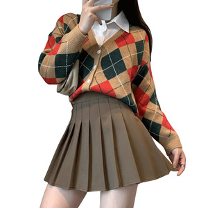 Women's Spring Summer JK White A-Line Pleated <strong>Skirt</strong> New Korean-Style High Waist Short <strong>Skirt</strong> Casual Plus Size Plaid <strong>Skirt</strong> Autumn - Product Image 5