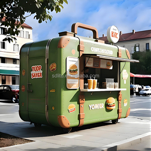 Cost-Effective Luggage-Style Dining <strong>Cart</strong> Durable Steel Frame Anti-Slip Foodtruck Trailer Foldable Rolling Serving <strong>Cart</strong> <strong>for</strong> <strong>Sale</strong> - Product Image 2