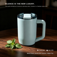 Mug de voyage 15 oz, gobelet à café anti-fuite en acier inoxydable, tasses à café personnalisées avec couvercles pour le bureau et l'extérieur