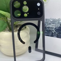 Coque de téléphone magnétique transparente verte en acrylique à couverture intégrale avec protection grand angle et refroidissement pour iPhone 17 PRO MAX