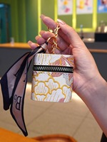 Mini sac portable pour rouge à lèvres, étui de protection pour écouteurs Bluetooth sans fil, porte-monnaie, porte-clés, mignon, écologique, en cuir PU