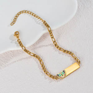 Pulsera y Brazalete de Acero Inoxidable 316L Resistente al Agua y al Deslustre, Chapado en Oro de 14K y 18K, con Corazón, para Chicas - Product Image 4