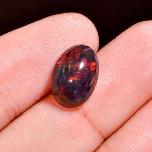 YASHEE Pierre précieuse d'opale éthiopienne noire naturelle, 2,5 carats, taille ovale, pour la guérison des chakras, pierre lâche pour la fabrication de bijoux enroulés de fil - Product Image 2