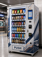 Distributeur automatique de boissons et de snacks réfrigéré en acier inoxydable à grande capacité avec écran tactile et gestion basée sur le cloud pour usage commercial