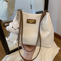 Оптовая продажа: Новая элегантная женская сумка-ведро из мягкой искусственной кожи, минималистичная городская сумка-тоут, профессиональная, вместительная, прочная