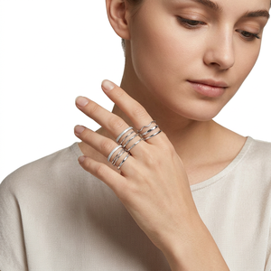 Anillo Geométrico Clásico de Acero Inoxidable Pulido con Baño de Oro de 18K y Circonita, Unisex, 2mm, Joyería para Regalo de Boda o Fiestas - Product Image 4