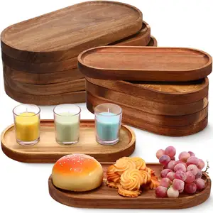 Деревянные сервировочные подносы из акации, деревянные тарелки, мясные закуски, Сырные доски, обеденные тарелки для десерта, фруктовый хлеб