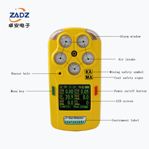 เครื่องวิเคราะห์ก๊าซ 6in1 ดีไซน์ใหม่ EX H2S CO O2 CO2 SO2 รองรับสี OEM ODM OBM เครื่องตรวจจับก๊าซ - Product Image 3