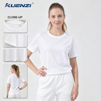 T-shirt pour femme en coton mercerisé à l'azote liquide Kuenzi, logo personnalisé, col rond, manches courtes, 100% coton, 190GSM