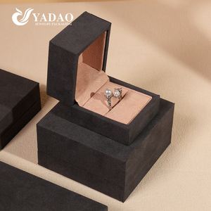 Caja de Joyería de Gamuza de Lujo YADAO con Forro de <span class=keywords><strong>Terciopelo</strong></span> y Logotipo Personalizado para Guardar Anillos, Collares, Pulseras y Pendientes - Product Image 4