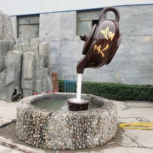 जादुई केतली कस्टम आकार आउटडोर एफआरपी शीसे रेशा गिरावट पानी के फव्वारे के लिए सजावट - Product Image 2