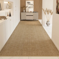Modern Solid Beige Runner Rug for Hallway 2x6, Low Pile Easy to Clean Non-Skid Indoor Floor Mat for Kitchen & Walkway