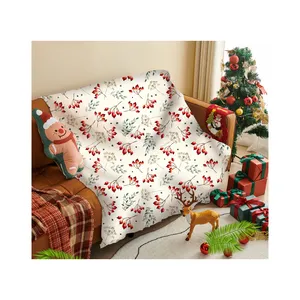 顶级品质超柔软舒适定制印花圣诞设计标志床升华法兰绒羊毛毛毯扔
