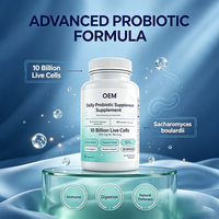 Capsules de probiotiques en marque blanche OEM, 50 unités, avec Saccharomyces Boulardii, complément alimentaire