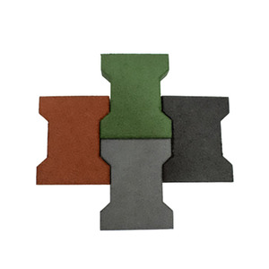 Pavés en caoutchouc à haute résilience Supersafe Dogbone Shape Crumb 15-50mm d'épaisseur 200x160mm Taille Revêtement de sol anti-dérapant pour l'amusement - Product Image 4