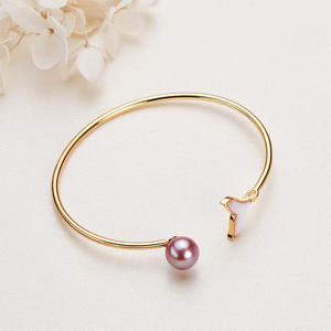 Vente en gros de bracelets en perles d'eau douce plaquées or Zhuji, coquille d'Edison, queue de poisson, cuivre, autres bijoux élégants en perles - Product Image 3