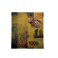 Nouveaux billets de banque suisses de 6 types, billets de banque colorés en or 24 carats pour collection