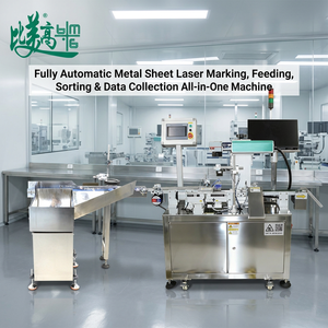 Machine tout-en-un entièrement automatique pour l'alimentation, le codage et le tri des tôles métalliques avec marquage laser et système de collecte de données - Product Image 1