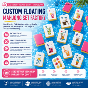 Tuiles de Mahjong en gelée rose macaron, jeu de société ludique pour fête au bord de la piscine, cartes de Mahjong imperméables, jeux de dominos - Product Image 2