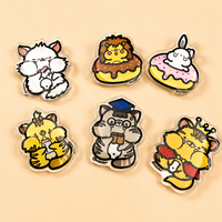 Broche en acrylique personnalisée en usine, motif animal de dessin animé mignon, pour vêtements, sacs à dos, papeterie, cadeaux et accessoires