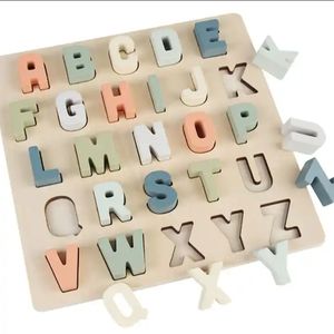 Alfabeto all'ingrosso numero forma Abc 3D giocattoli in legno Montessori educazione precoce blocchi di legno altri puzzle per bambini - Product Image 2