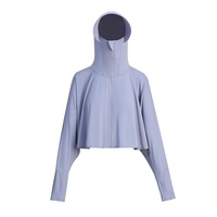 Veste d'été légère et respirante à capuche pour femme, en soie glacée, anti-UV, à manches longues, séchage rapide, coupe décontractée