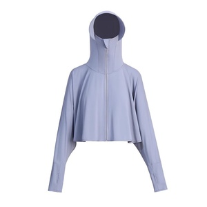 <span class=keywords><strong>Veste</strong></span> d'été légère et respirante à capuche pour <span class=keywords><strong>femme</strong></span>, en soie glacée, anti-UV, à manches longues, séchage rapide, coupe décontractée - Product Image 6