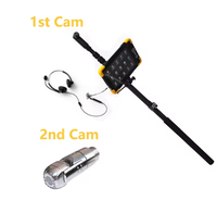 Double caméra de sauvetage PTZ rotative à 360 degrés avec perche télescopique de 5 mètres et écran tactile de 10 pouces