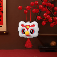 Porte-clés en peluche Danse du Lion Porte-Bonheur Année 2026 du Nouvel An Chinois, Breloque de Sac Mascotte, Attire la Richesse, Cadeau Festif, Vente en Gros